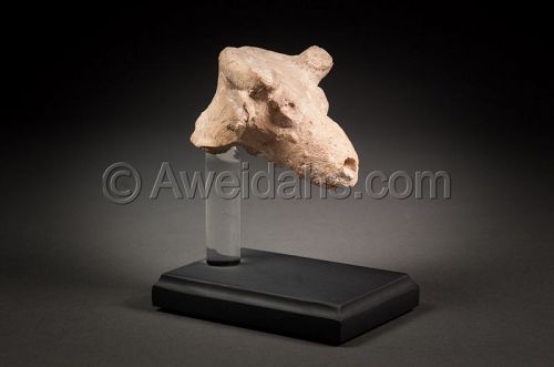 Philistine pottery fragmentary head of an animal, 1200 BC