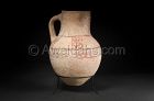 Biblical Late Bronze Age painted pottery wine pitcher, 1550 BC