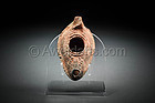 Byzantine inscribed pottery oil lamp 50 BC - 150 AD