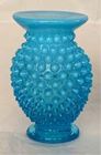 Fenton Blue Opalescent Mini Vase Hobnail
