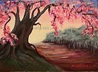Signed Original Acrylic Landscape Painting "Bloom Time" Tree