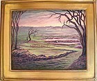 Signed Mimi Dee American Landscape Painting Marsh Path