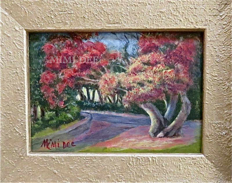 Signed Mimi Dee Original American Landscape Painting Tree Phillips