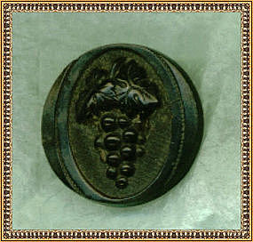 Vintage Antique Carved Black Victorian Button Grapes