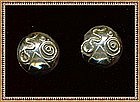 Vintage Signed Howison Dome Earrings Abstract Sterling