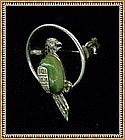 Vintage Hecho en Mexico Sterling Bird Parrot Pin "JV"