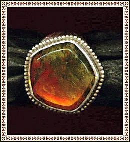 Unsigned Unmarked Rare Dendrite Agate Ring Arts Crafts