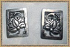 Vintage Arts Crafts Sterling Pin Pair Signed "CW"  "WC"