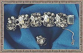 Vintage Signed Peruzzi Sterling Silver Bracelet Ring