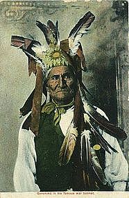 Early Chromolithograph Postcard of Geronimo 1908