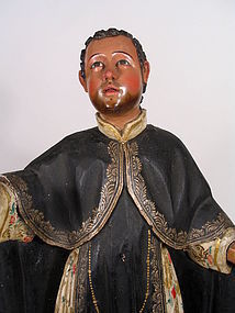 Large 18th C. Peruvian Santo, Saint Martin De Porres