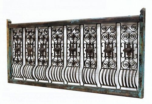 Dutch Colonial Hand-Forged Iron Architectural Terrace Railing