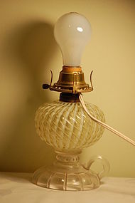 Sheldon antique swirled glass lamp C:1880