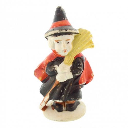 Vintage Halloween Bisque Witch Figurine