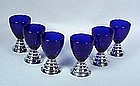 6 Chase Art Deco “Blue Moon” Cocktail Glasses