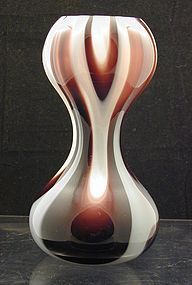 Carlo Moretti Murano Glass Double Gourd 'Marble' Vase