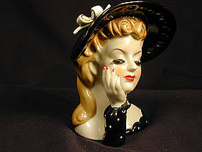 Head Vase - Lady with Hat
