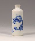A Blue and White Dragon Snuff Bottle 19thC