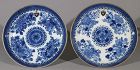A Pair of Armorial Fitzhugh Pattern Saucer Dishes C1800