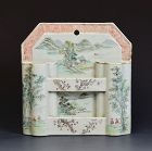 19th Century, Qing Dynasty, Chinese Porcelain Letter Holder