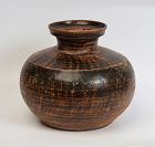 15th Century, Sankampaeng Pottery Brown Glazed Jar