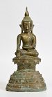 17th Century, Early Shan, Burmese Bronze Seated Buddha