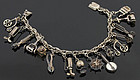 1940's Mexican Sterling Charm Bracelet Moving Parts