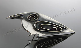 Frances Holmes Boothby Modernist Silver Bird Brooch