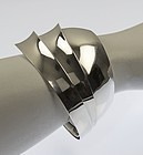 Gerhard Herbst Modernist Triple Tiered Sterling Cuff Bracelet