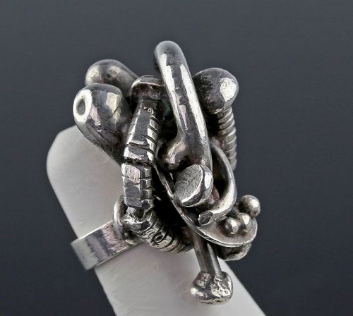 A Most Unusual Sterling Studio Brutalist Ring