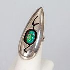 Nelson Piaso Sterling and Turquoise Ring Navajo Artist