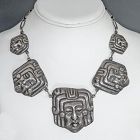 Mexican Sterling Mask Necklace 1930s
