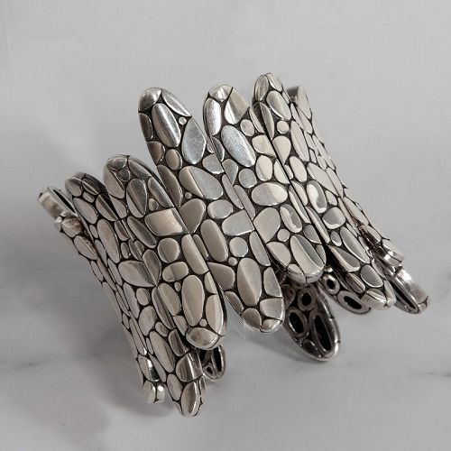 John Hardy Sterling Silver Kali Cuff Bracelet Post Modernist Design