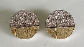 Friedlich Modernist Sterling & 18k Gold Earrings