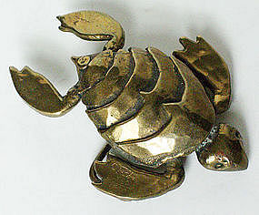 Carl Tasha Modernist Bronze Turtle Belt Buckle