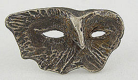 Olaf Skoogfors Modernist Jewelry Sterling Mask Brooch