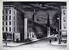 Adolf Dehn Lithograph - "Street Scene" 1937