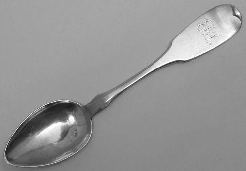 Coin Silver Teaspoon by Wriggins & Warden of Philadelphia, 1856-67