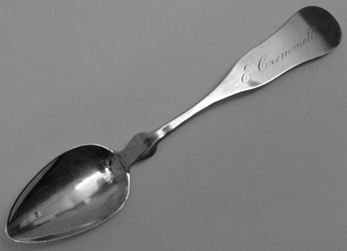 Manchester, NH Coin Silver Spoon by Hovey, Parker & Co., Ca. 1850-52
