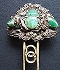 Chinese Gilt Silver Hairpin with Jade