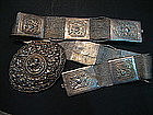 Straits Chinese Silver Ornamental Buckle and Belt