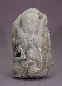 Chinese carved nephrite fisherman