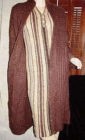70's MISSONI Brown Wool Coat w/Matching Dress 38