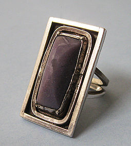 Sterling Ring, Handmade with Lavender Stone
