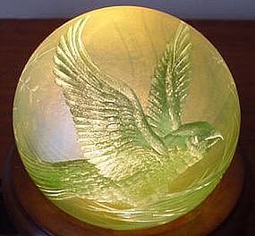 Orient & Flume Engraved Paperweight signed Richter