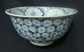 Ming Blue and White Bowl with Turtle Motif