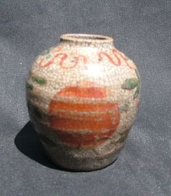 Crackle Polychrome Swatow Jar