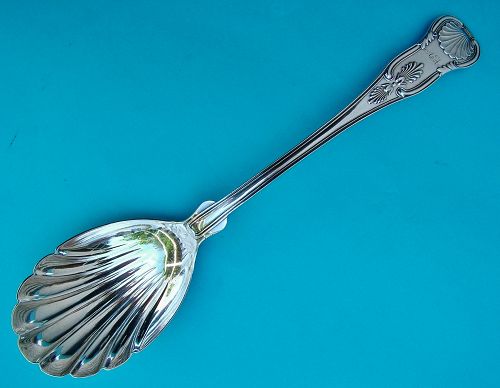 George Sharp Coin silver King's shell bowl serving spoon