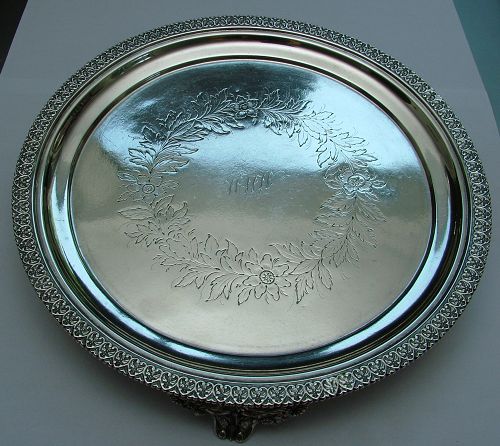 coin silver salver, William Forbes for Ball Tompkins & Black,