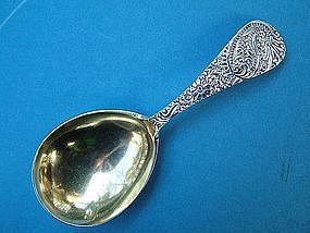Antique engraved tea caddy spoon with oversized